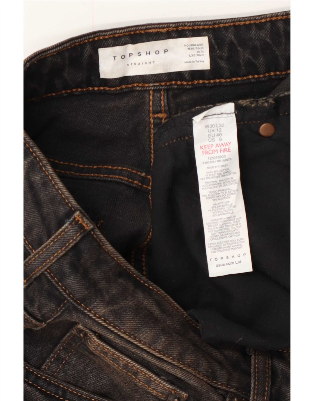 Pantaloncini di jeans da donna Topshop W30 cotone nero medio