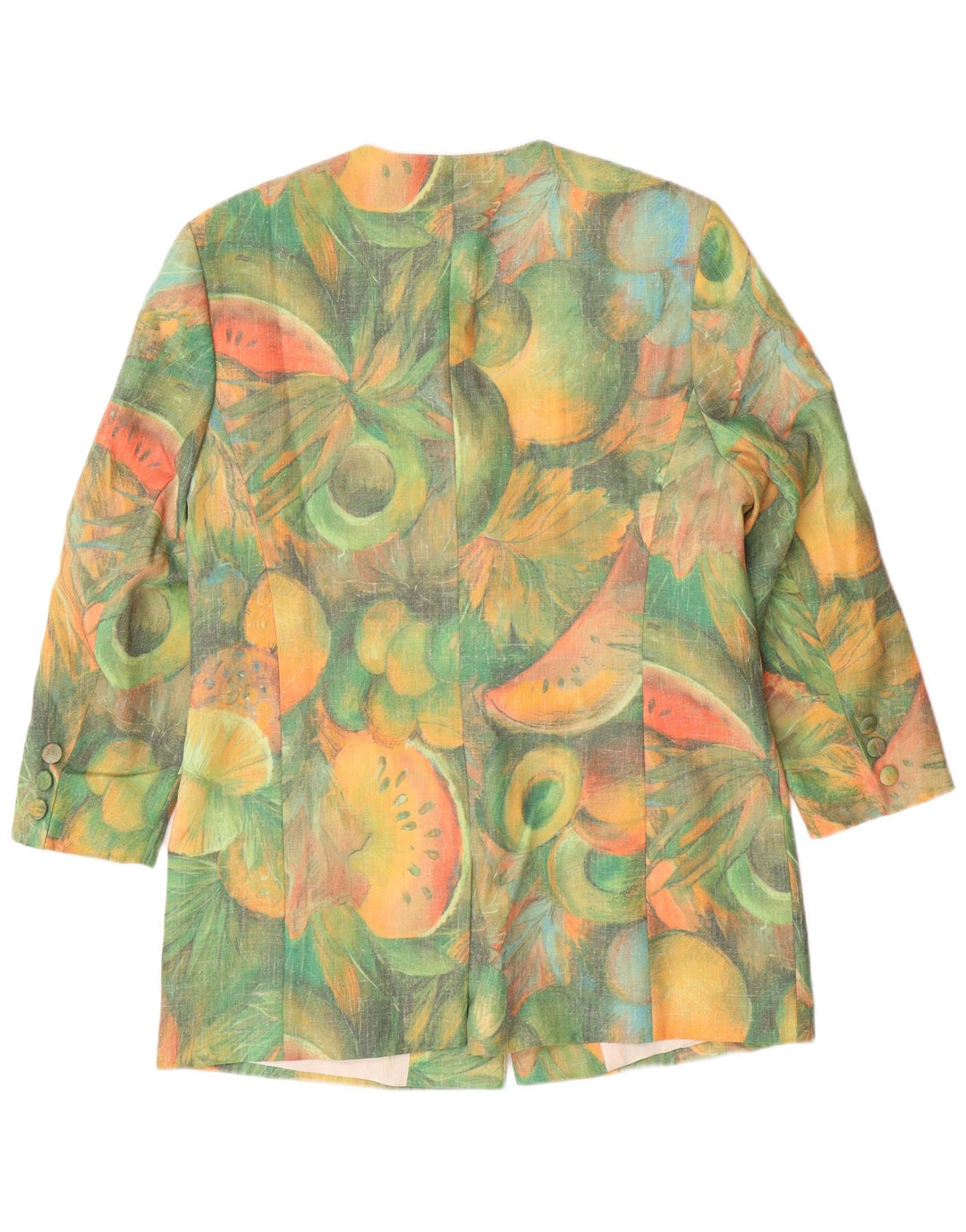 Giacca blazer da donna con motivo lungo astratto VINTAGE EU 42 Large Green