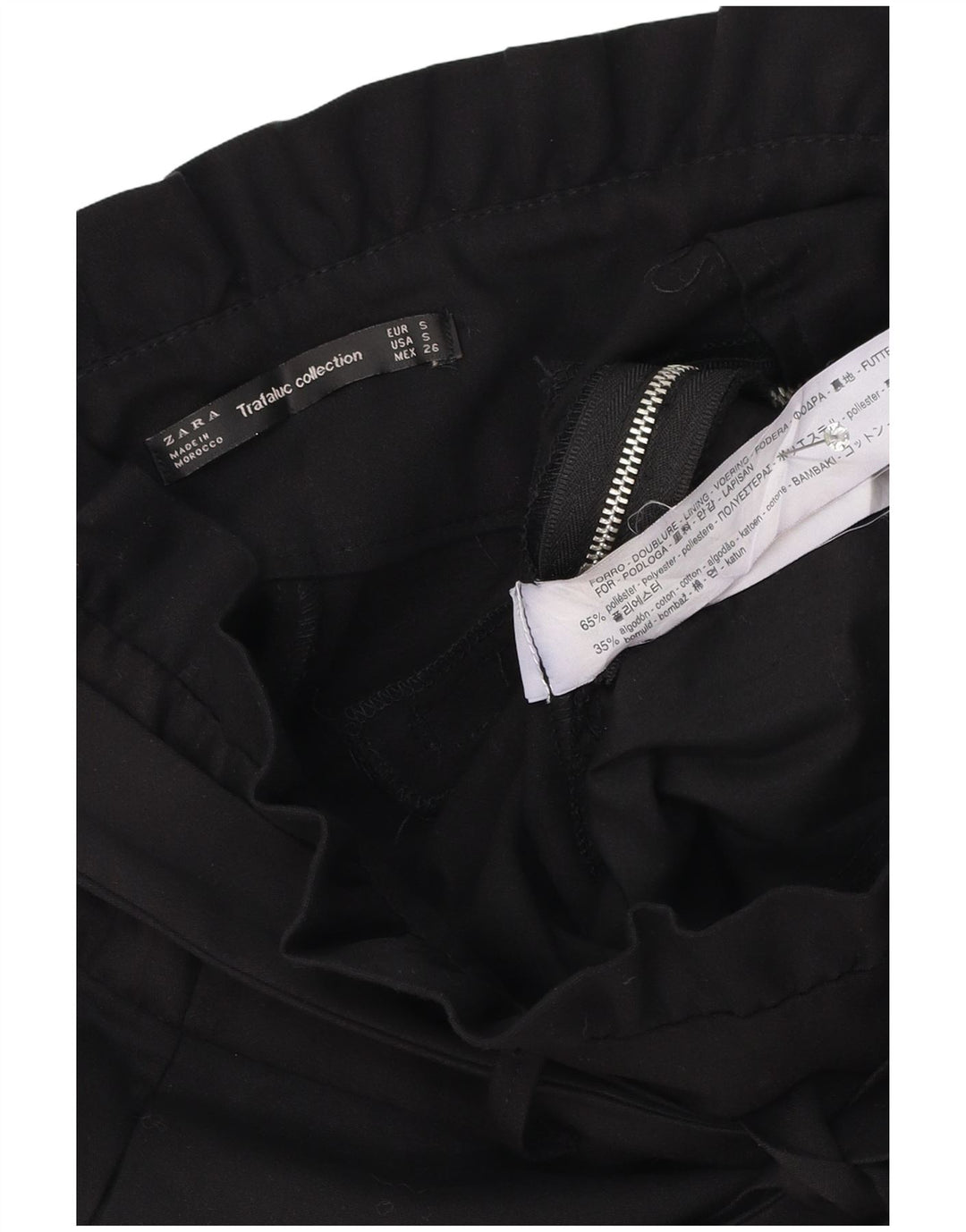 Pantaloni caldi a vita alta Trafaluc da donna Zara piccoli W26 poliestere nero