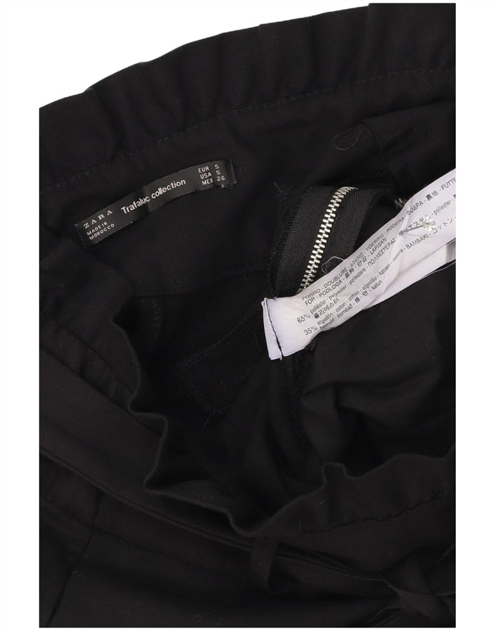 Pantaloni caldi a vita alta Trafaluc da donna Zara piccoli W26 poliestere nero