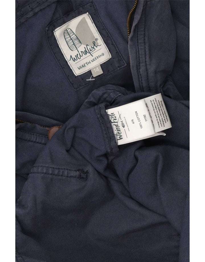 Bomber con cappuccio da donna Weird Fish UK 14 cotone blu navy medio