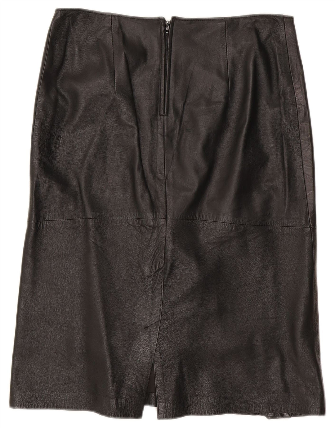 Gonna in pelle vintage da donna W30 media nera