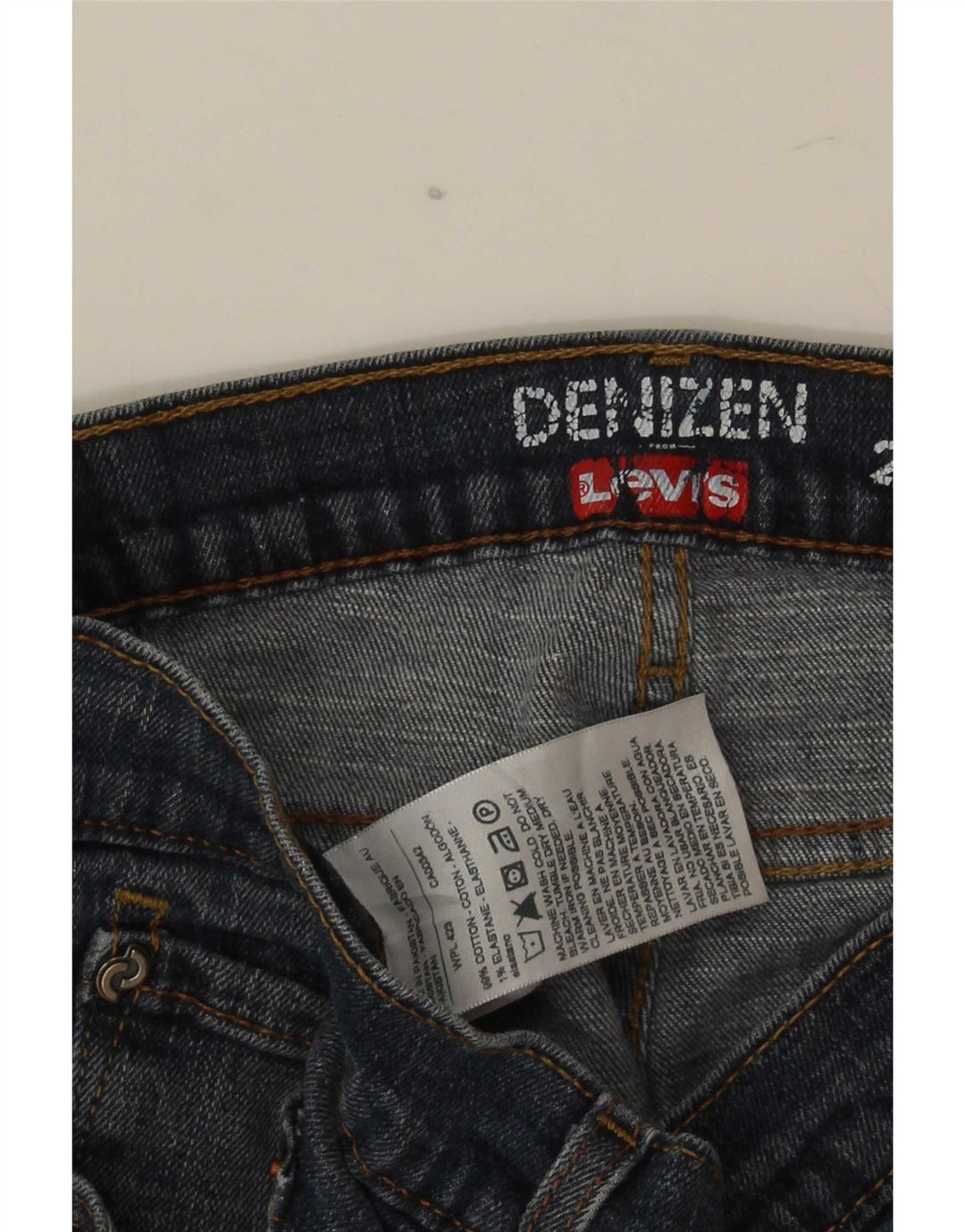 Jeans dritti slim Denizen da uomo Levi's W34 L30 cotone blu navy