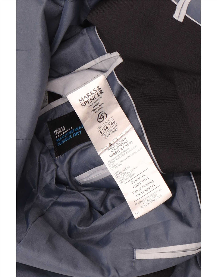 Giacca blazer a 3 bottoni Marks & Spencer da uomo UK 40 medio blu navy
