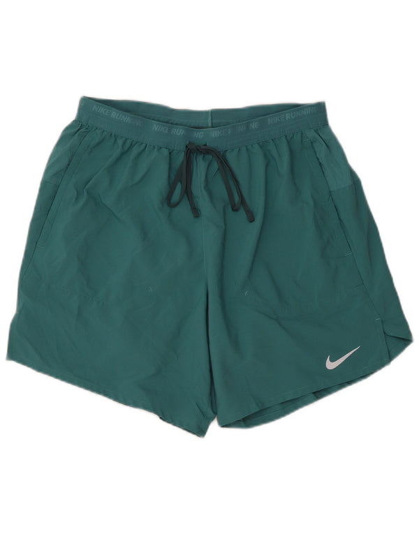 Pantaloncini sportivi grafici NIKE Dri Fit da donna UK 14 poliestere verde medio