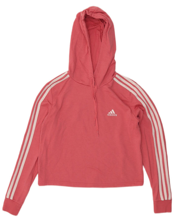 Maglione con cappuccio corto da donna Adidas UK 8/10 piccolo cotone rosa