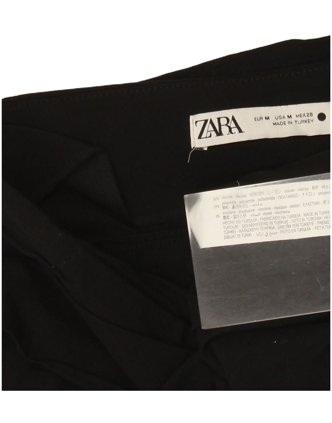 Top corto monospalla da donna Zara UK 12 viscosa nera media