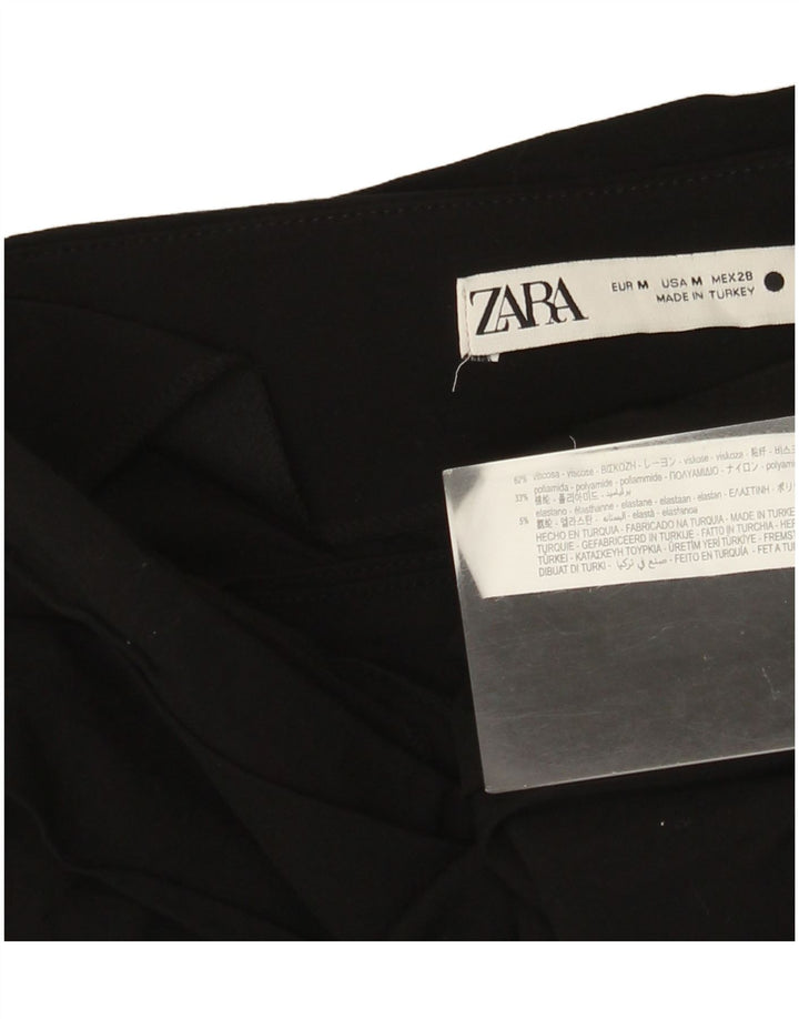 Top corto monospalla da donna Zara UK 12 viscosa nera media