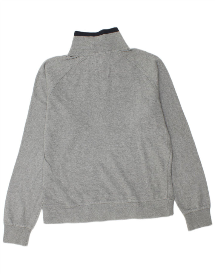 Felpa Champion da donna con grafica muscolare e collo con zip, maglione, UK 14, grigio medio