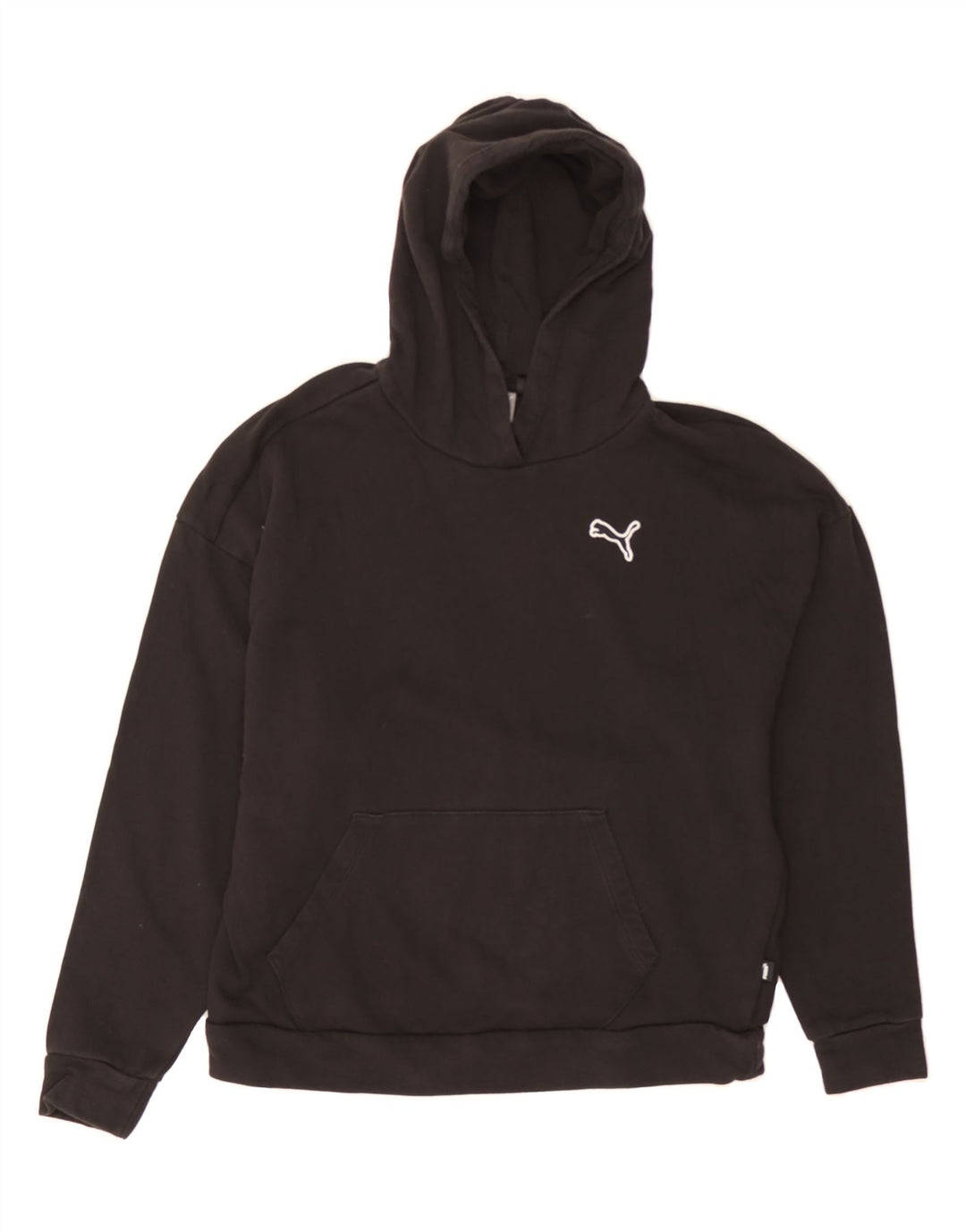 PUMA Womens Hoodie Jumper UK 14 Medium Black Cotton Vintage Puma and Second-Hand Puma from Messina Hembry 