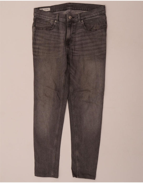 Jeans slim da uomo Zara EU 42 Large W32 L30 Cotone grigio