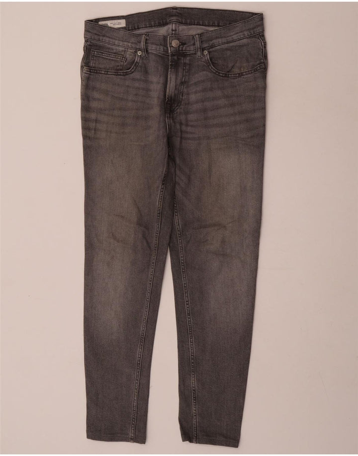 Jeans slim da uomo Zara EU 42 Large W32 L30 Cotone grigio
