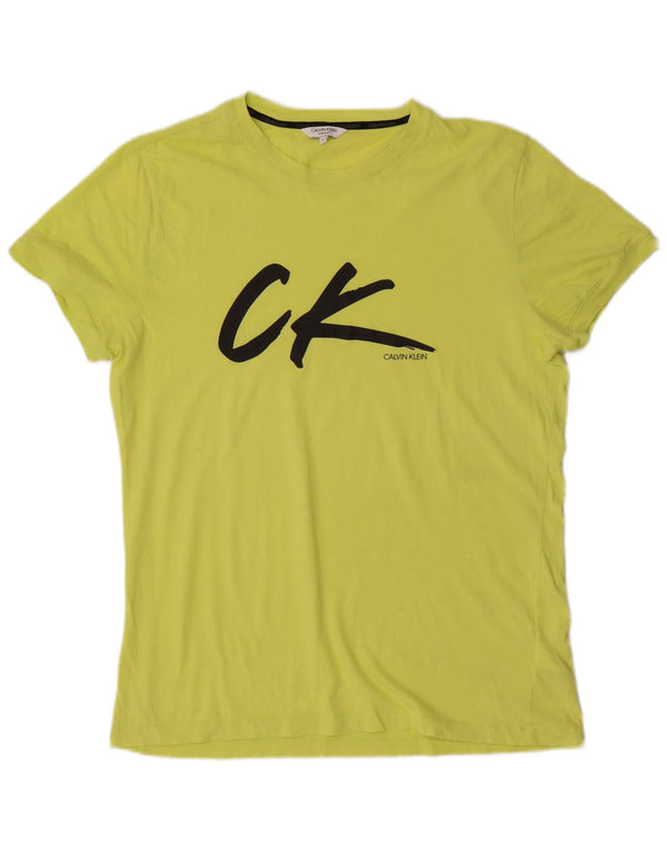 T-shirt grafica da uomo Calvin Klein Top grande in cotone verde