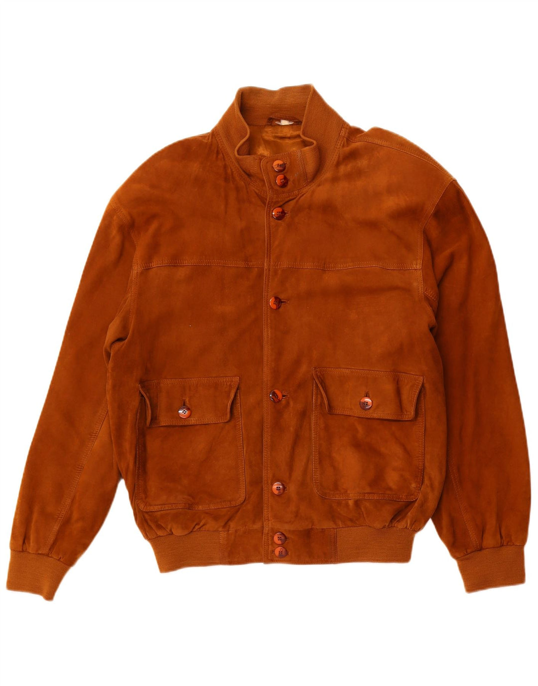 Giubbotto bomber in pelle scamosciata da uomo VINTAGE EU 52 XL in pelle beige