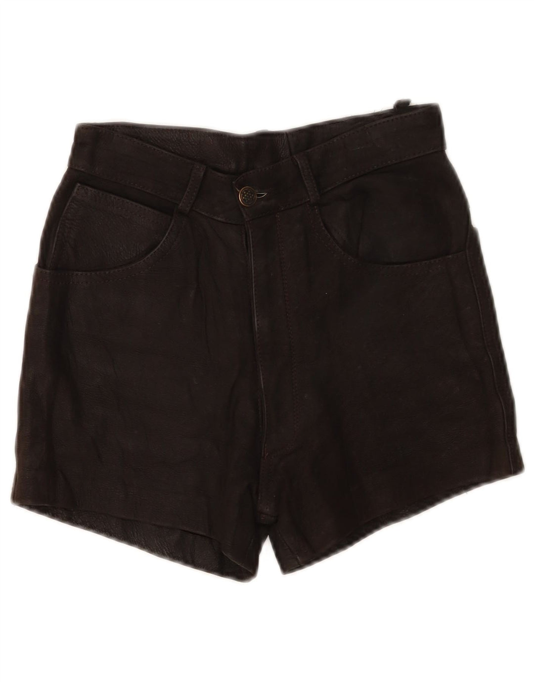 Pantaloncini vintage in pelle da donna W24 XS neri