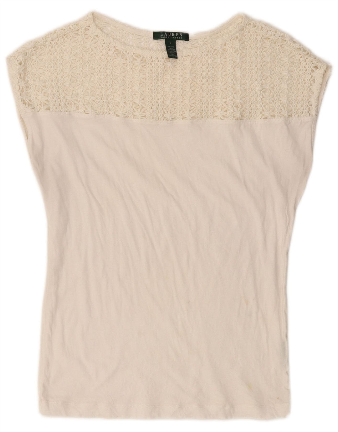 Top camicetta da donna RALPH LAUREN UK 10 piccolo cotone bianco