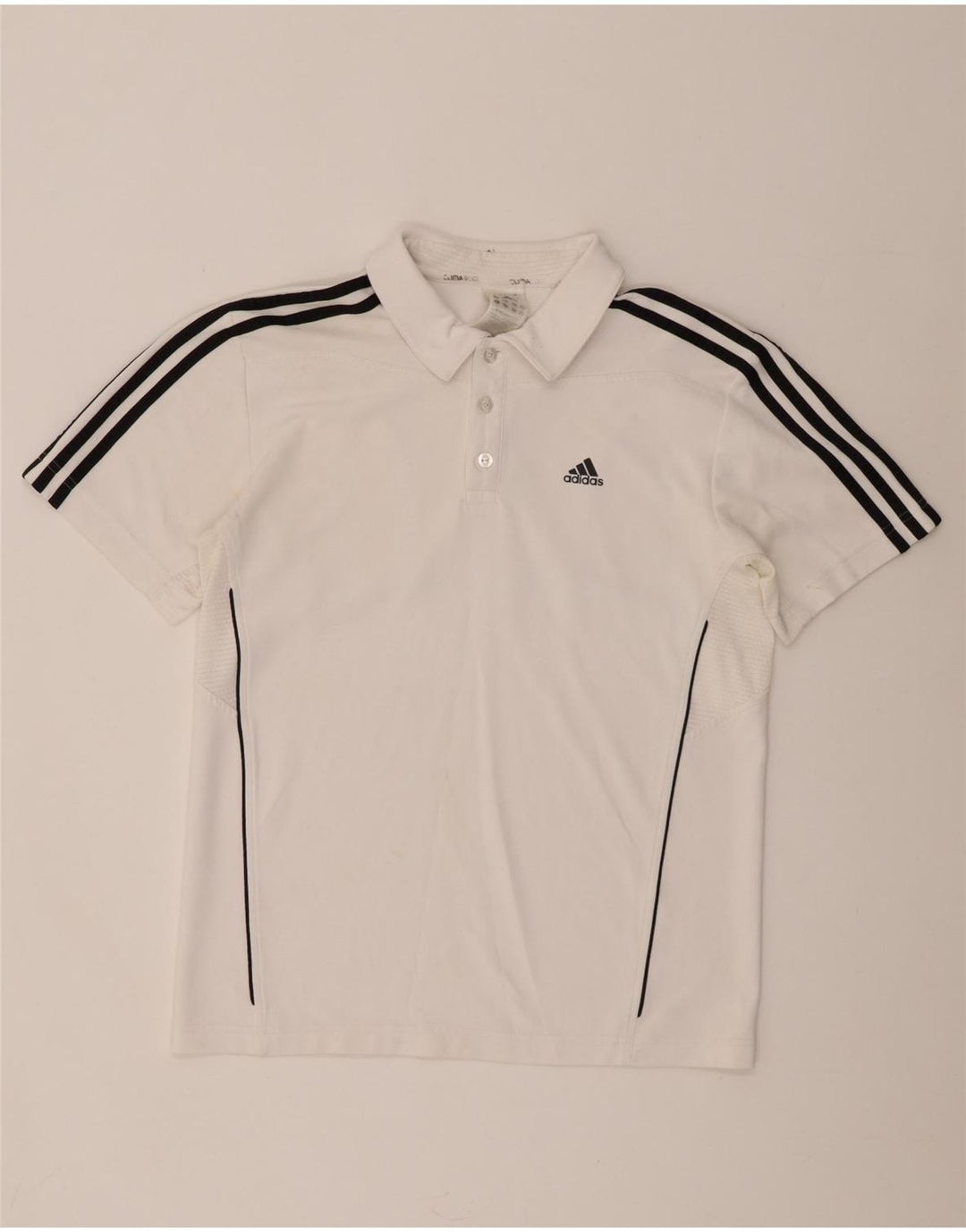 Polo Adidas Climacool da uomo piccola in poliestere bianco