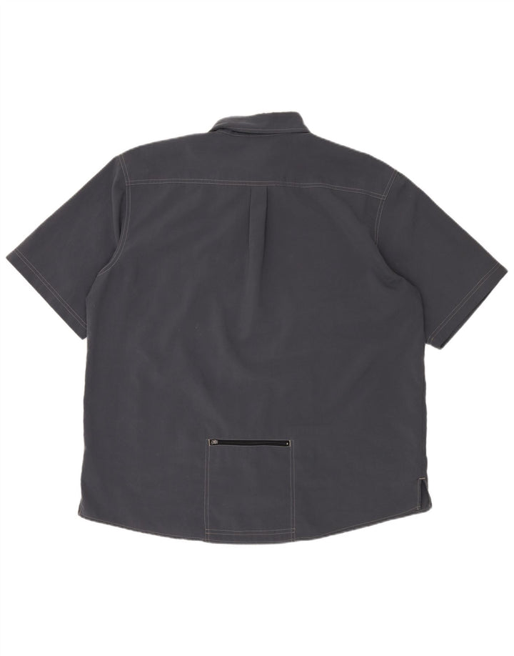 Camicia a maniche corte da uomo ADIDAS UK 46/48 XL Poliestere blu navy