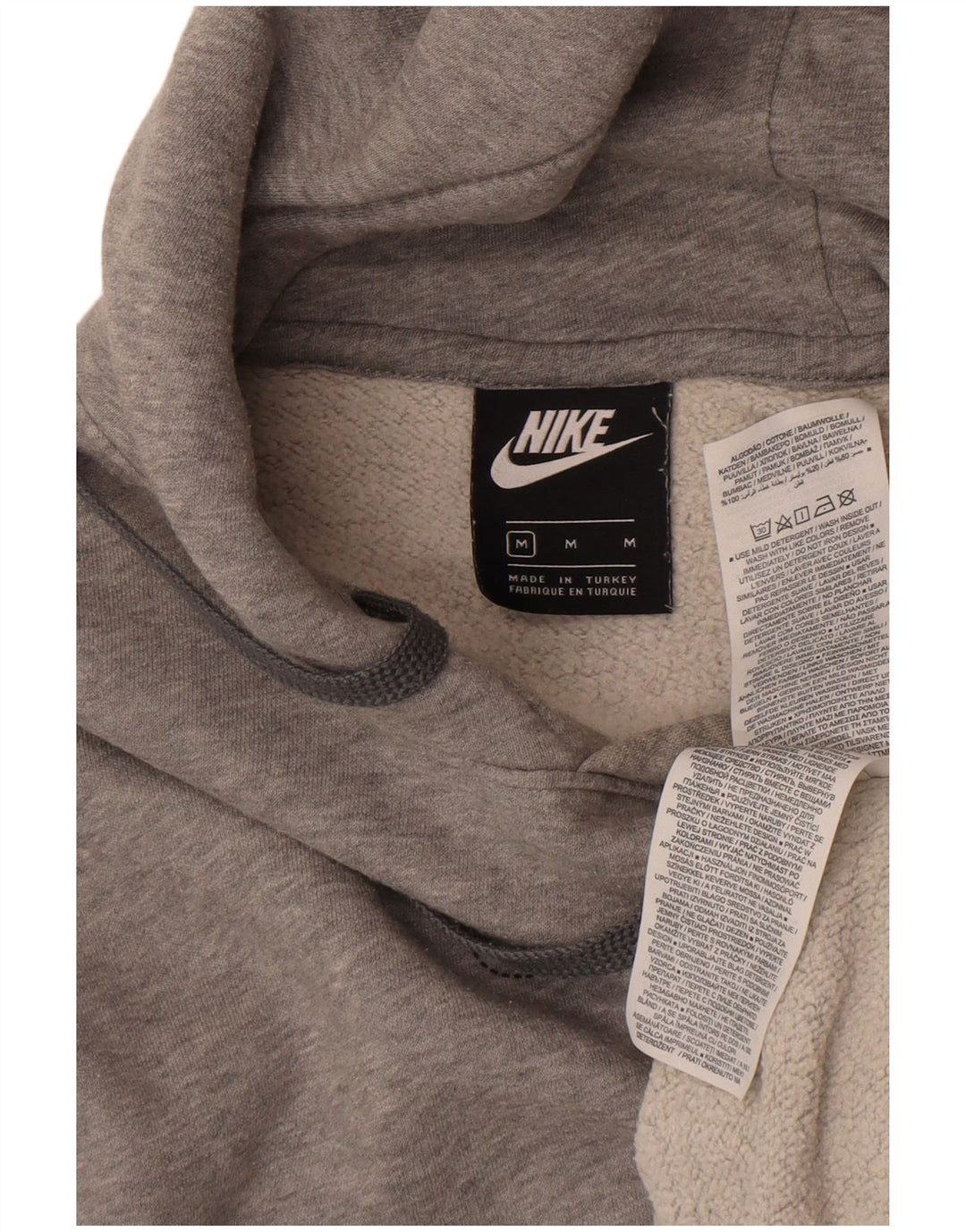 Felpa con cappuccio da uomo Nike in cotone grigio medio