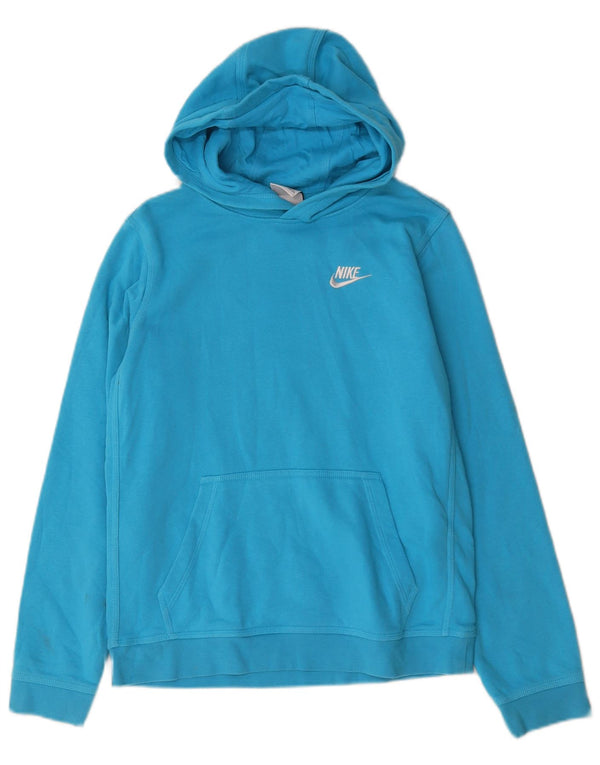 Nike Boys Hoodie Jumper 13-14 Years XL Blue Cotton