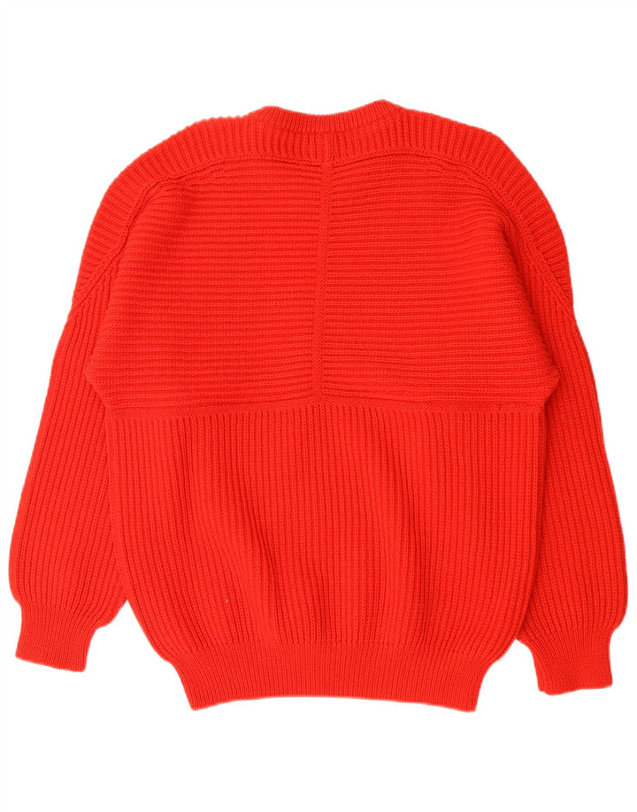 Maglione maglione con scollo a barca da uomo VINTAGE rosso medio