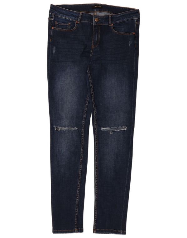 Jeans skinny effetto consumato da donna Massimo Dutti EU 42 Large W32 L30 Blu navy