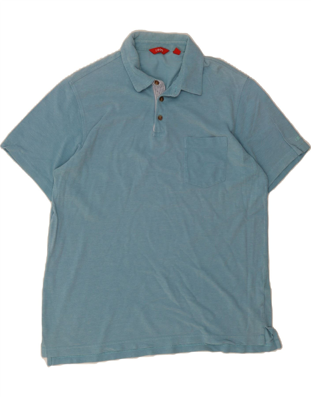 IZOD Mens Loose Fit Polo Shirt Large Blue Cotton Vintage Izod and Second-Hand Izod from Messina Hembry 