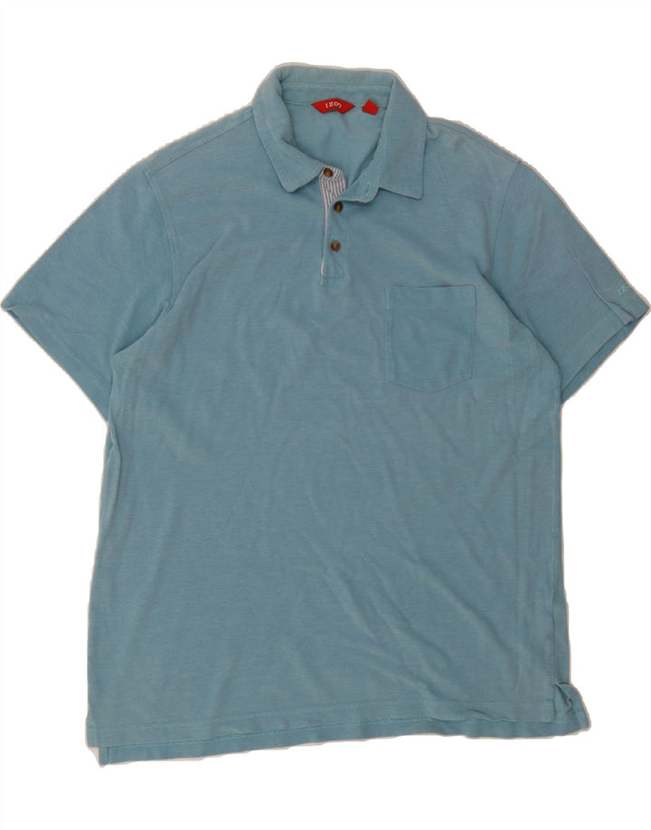 IZOD Mens Loose Fit Polo Shirt Large Blue Cotton Vintage Izod and Second-Hand Izod from Messina Hembry 