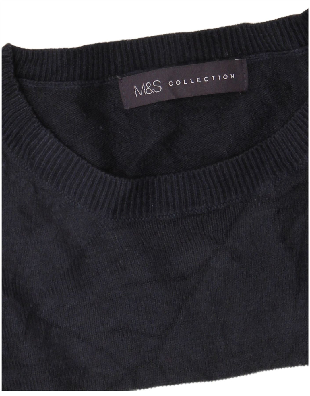 Maglione maglione girocollo da donna Marks & Spencer UK 14 blu navy medio