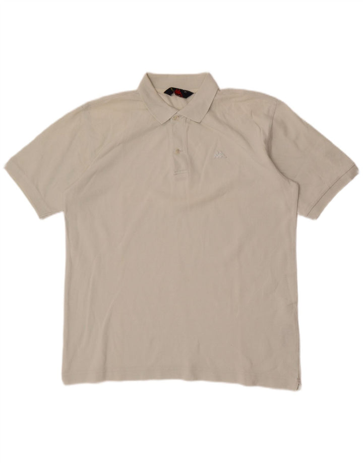 Polo Kappa da uomo in cotone bianco sporco medio