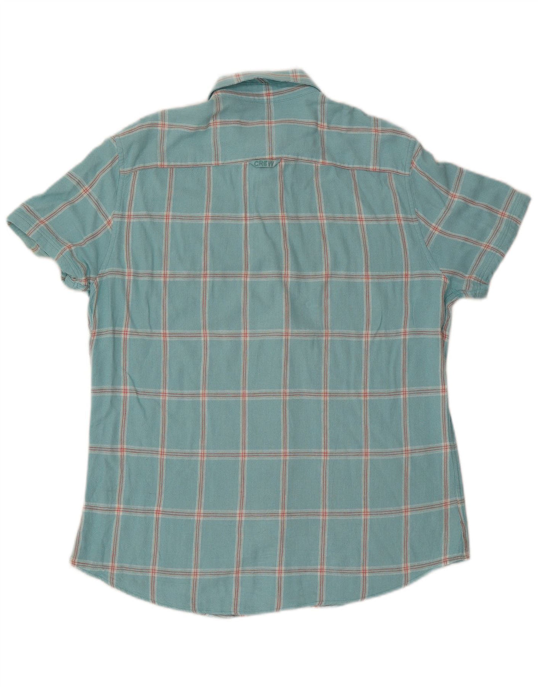 Crew Clothing Camicia a maniche corte da uomo in viscosa a quadri turchesi grandi