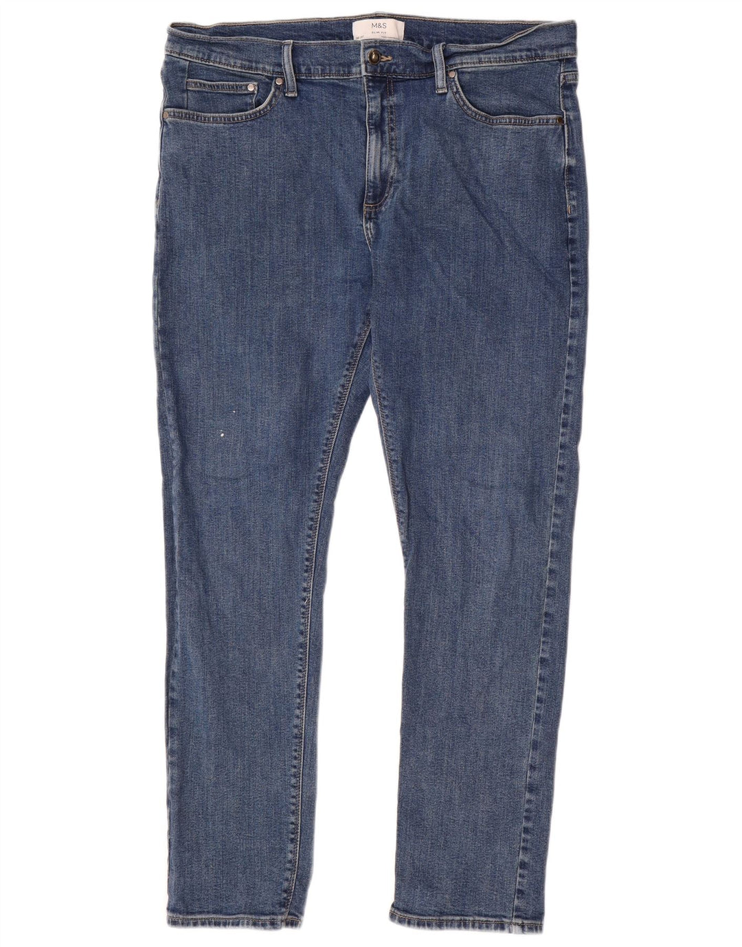 Jeans slim da uomo Marks & Spencer W36 L31 cotone blu