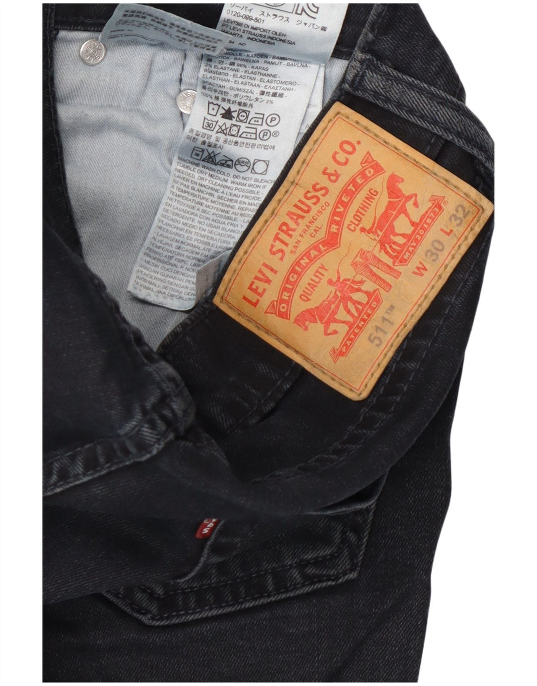 Jeans Levi's Uomo 511 Slim W30 L30 Cotone Blu Navy