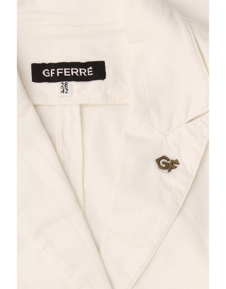 GF FERRE Womens 3 Button Blazer Jacket IT 42 Medium White Vintage GF Ferre and Second-Hand GF Ferre from Messina Hembry 