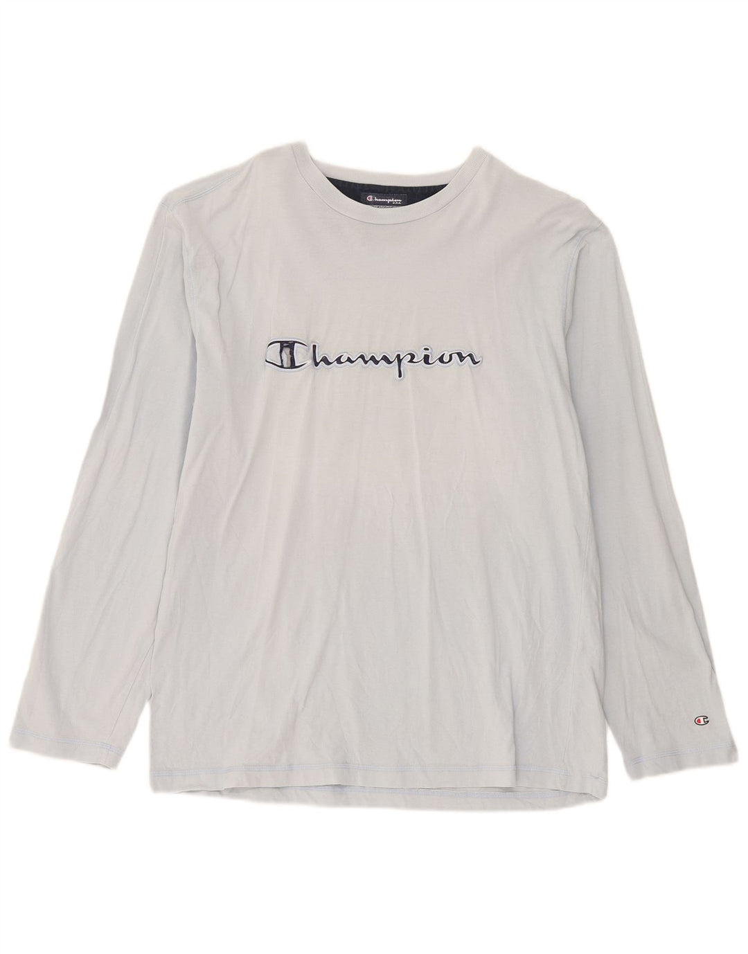 Champion Top grafico da uomo a maniche lunghe XL in cotone blu