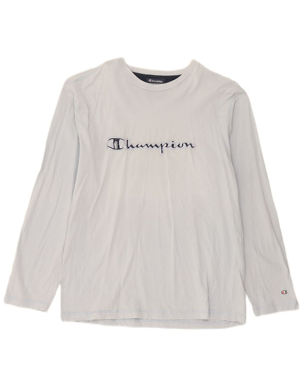Champion Top grafico da uomo a maniche lunghe XL in cotone blu