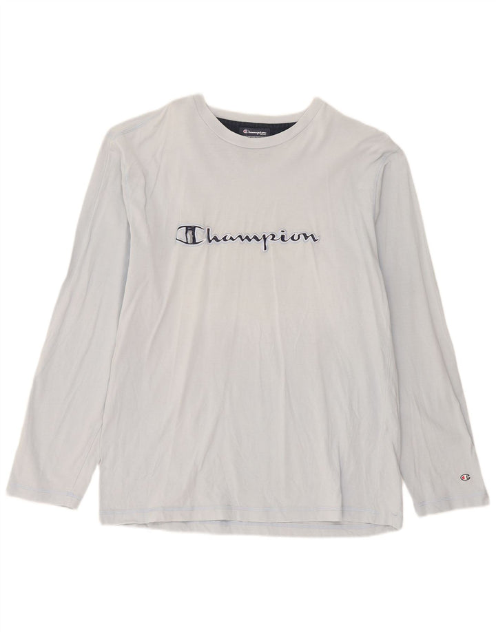 Champion Top grafico da uomo a maniche lunghe XL in cotone blu