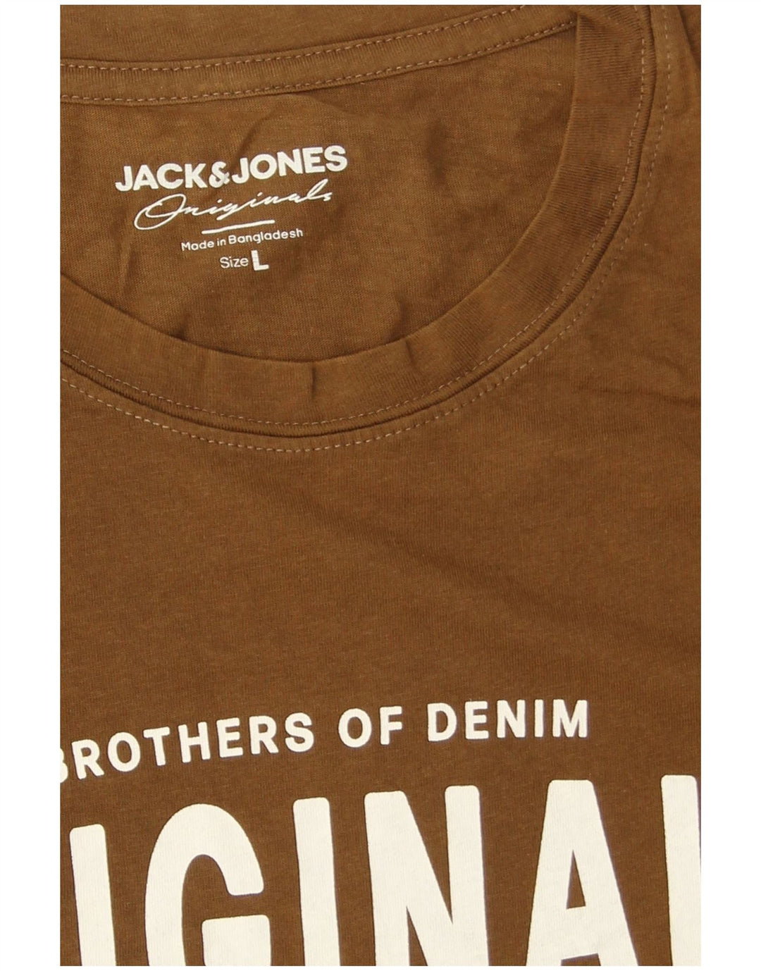 Jack & Jones T-shirt grafica da uomo grande in cotone marrone