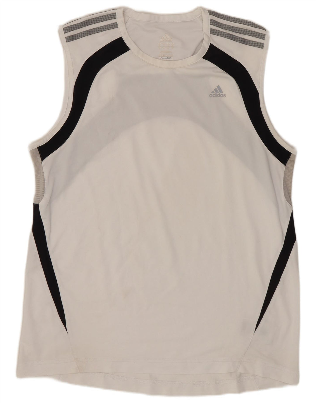 Canotta Adidas Climacool da uomo, grande, in poliestere color block bianco