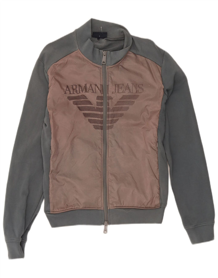 Giacca da tuta da donna Armani Jeans UK 16 Large Grey Colourblock
