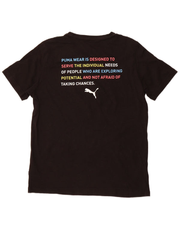PUMA T-shirt grafica da uomo Top Medium Black Cotton Sports