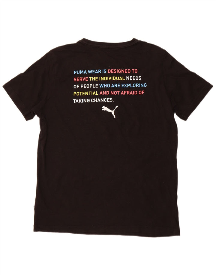 PUMA T-shirt grafica da uomo Top Medium Black Cotton Sports