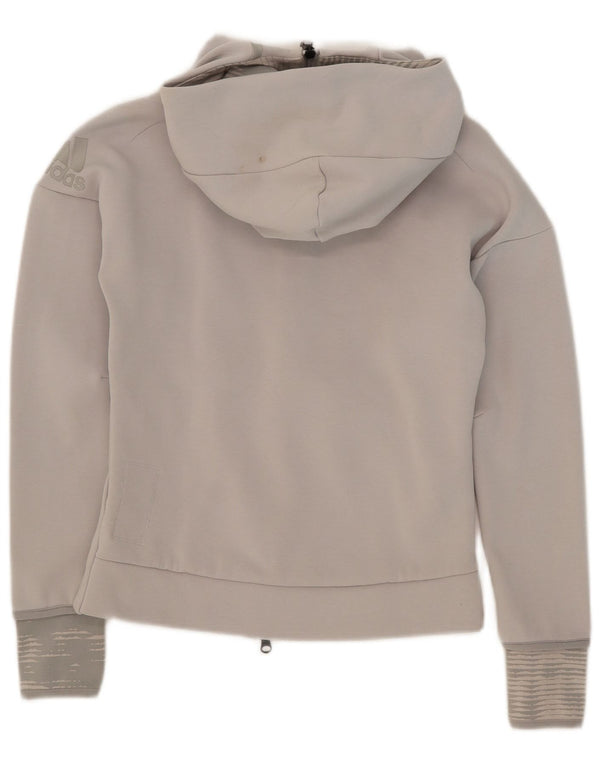 Maglione con cappuccio e zip da donna Adidas UK 6 XS Grigio