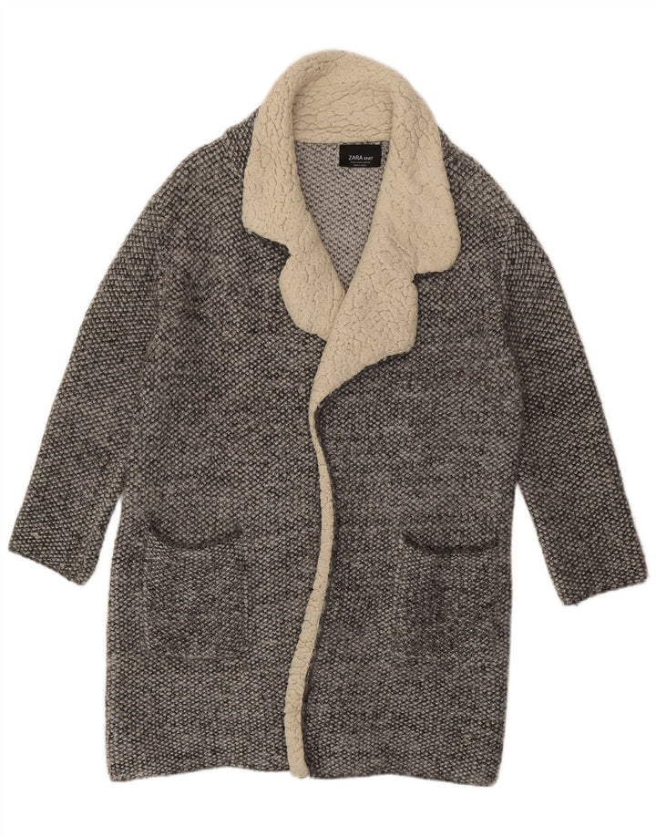 Soprabito aperto oversize da donna Zara UK 14 Acrilico color block grigio medio