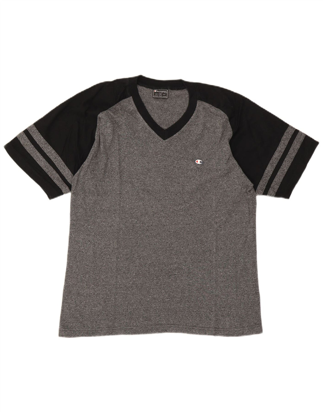 T-shirt da uomo Champion Top in cotone color block grigio medio
