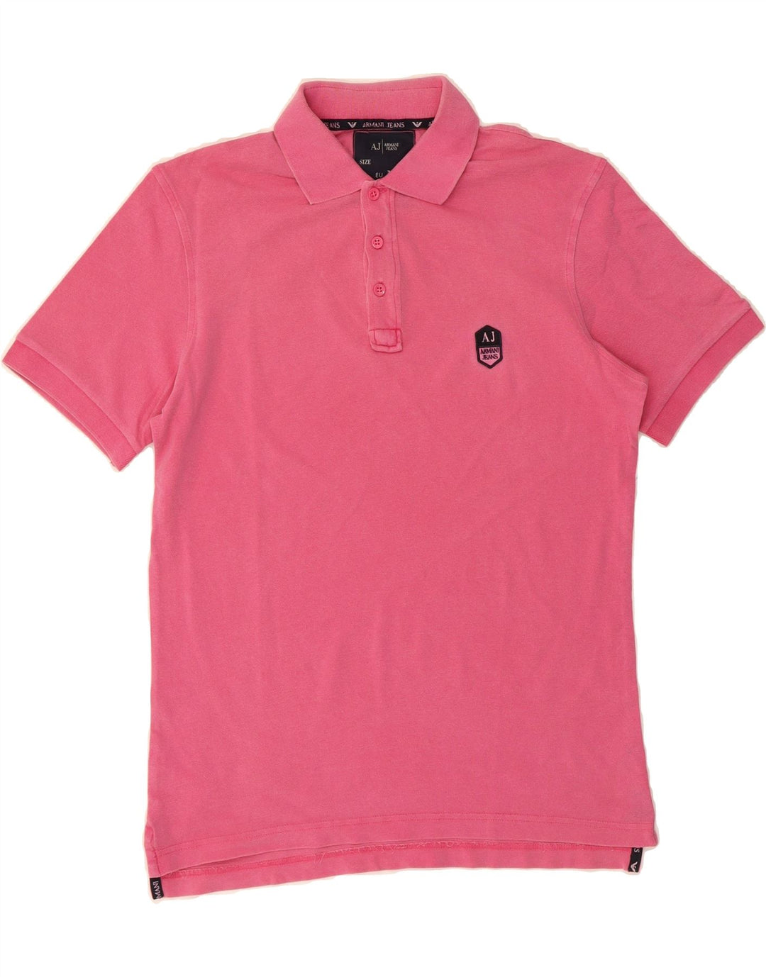 ARMANI JEANS Mens Polo Shirt Medium Pink Vintage Armani Jeans and Second-Hand Armani Jeans from Messina Hembry 