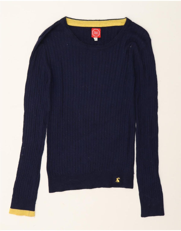 Joules Maglione da donna con scollo a barca maglione UK 8 piccolo in viscosa blu navy