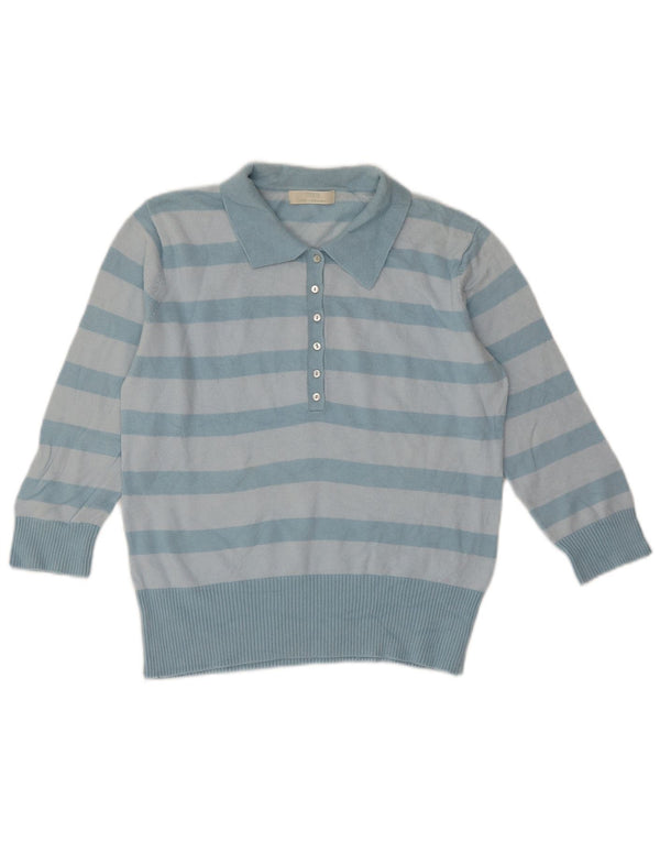 Maglione da donna Marks & Spencer con collo alto UK 16 a righe grandi blu