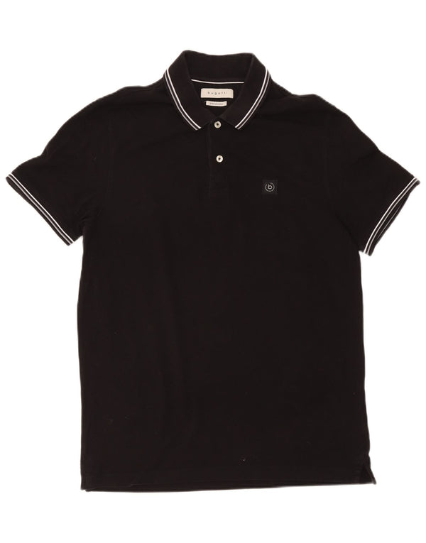 Polo Bugatti da uomo a righe medie nere