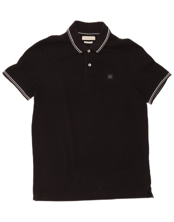 Polo Bugatti da uomo a righe medie nere